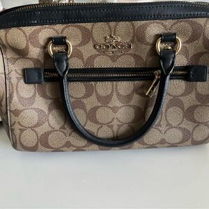 Coach Signature Brown and Black Satchel